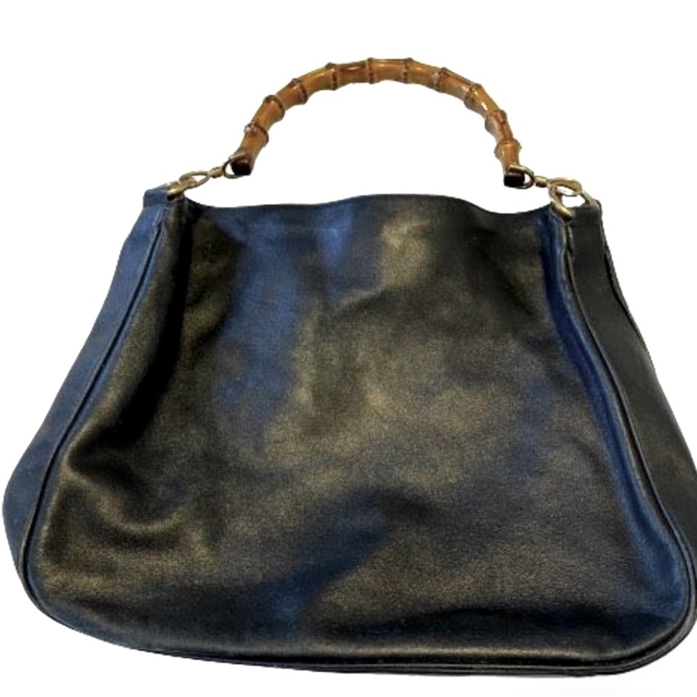 Authentic Gucci bamboo leather crossbody bag